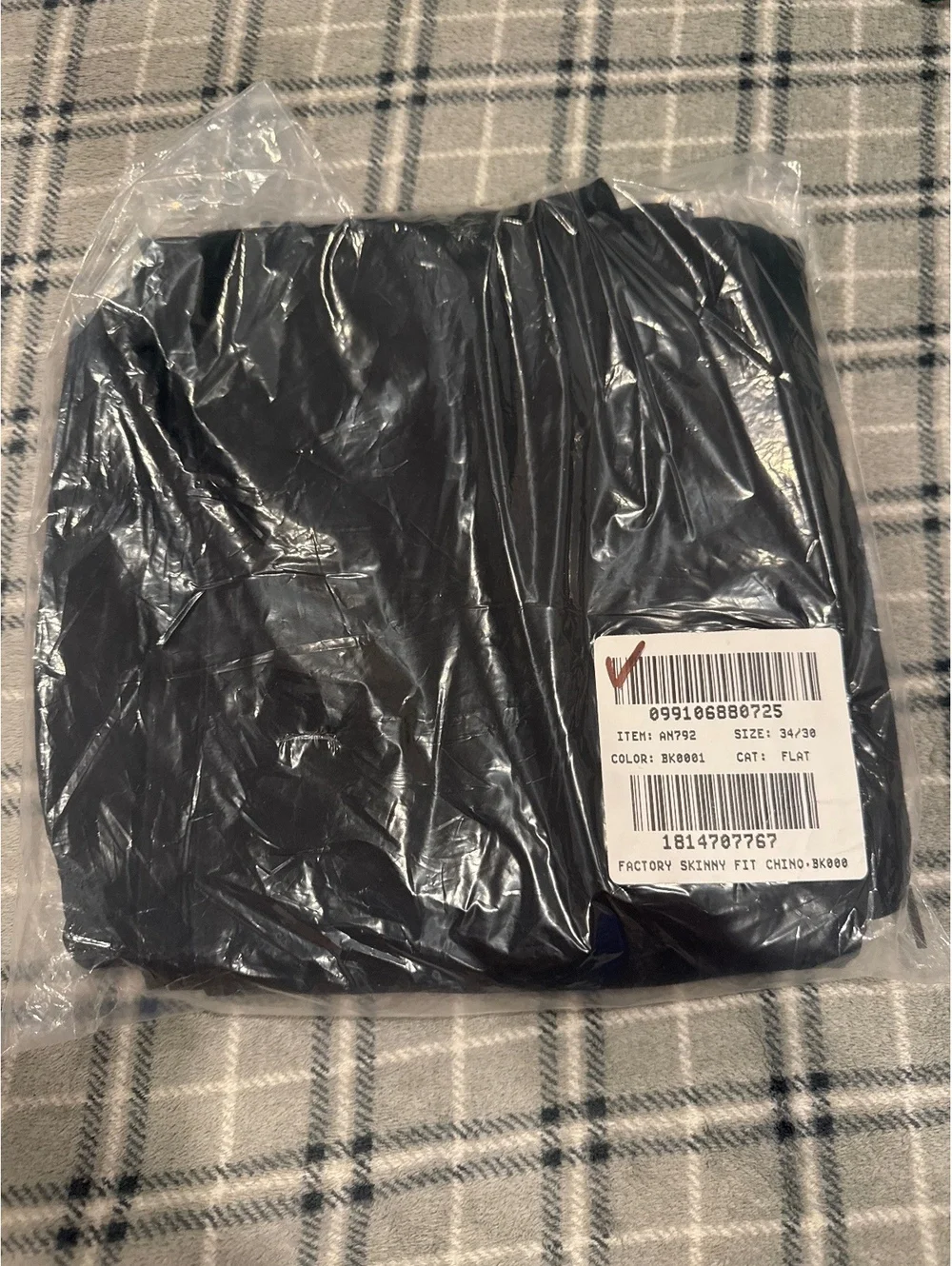 J.Crew Skinny-fit chino pant 34/30 black